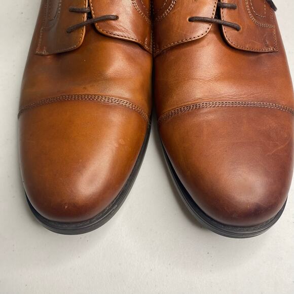 Florsheim Brown Oxford Mens Dress Shoes Leather Comfort Tie 14EEE Wide Office - Picture 3 of 16